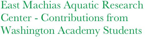 East Machias Aquatic Research Center - Contributions from
Washington Academy Students