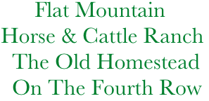              Flat Mountain
       Horse & Cattle Ranch
         The Old Homestead
         On The Fourth Row